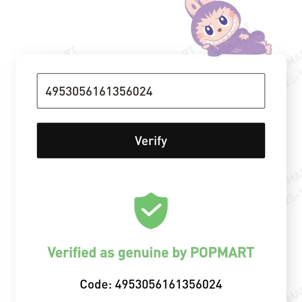 Confirmed Authentic Pop Mart Labubu Loyalty Big into Energy‎ (BIE).